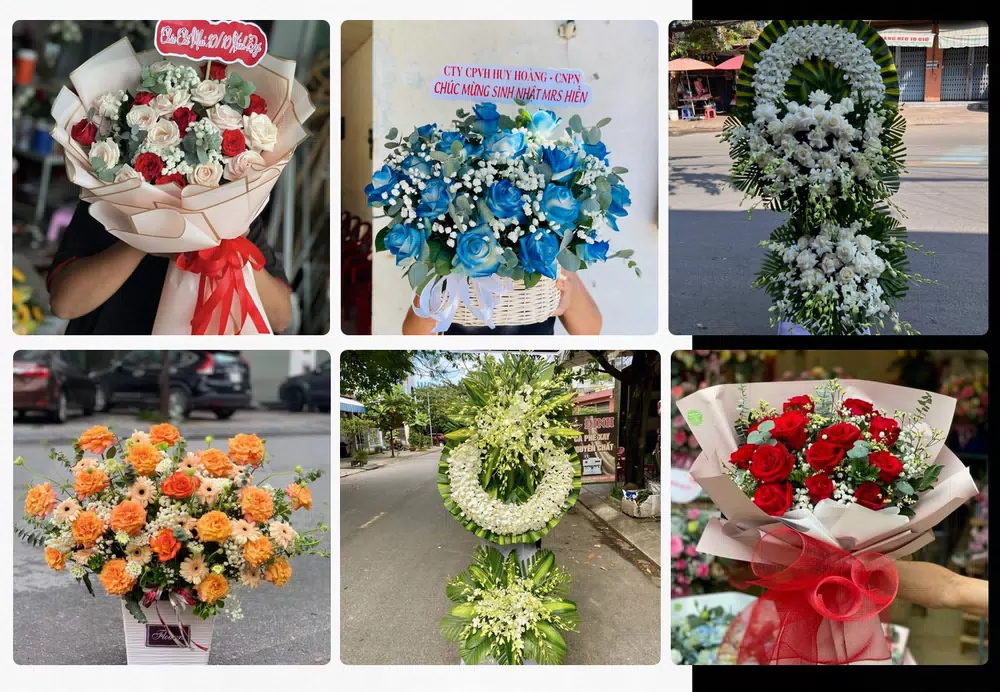 Mẫu hoa tươi tại shop hoa tươi Chơn Thành, Bình Phước