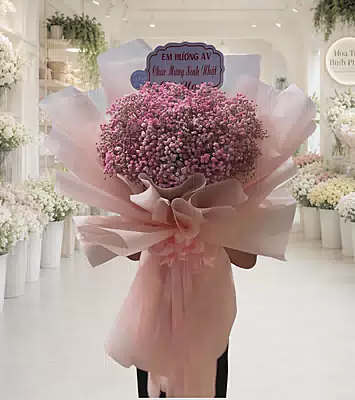 Bó Hoa Baby Hồng Hạnh Phúc
