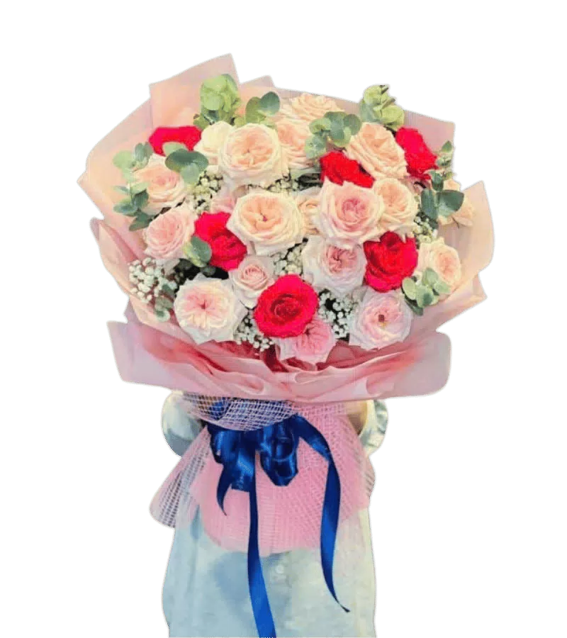 Bó Hoa Hồng Nhiều Màu Rạng Rỡ