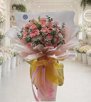 Bó Hoa Hồng Phấn Duyên Dáng
