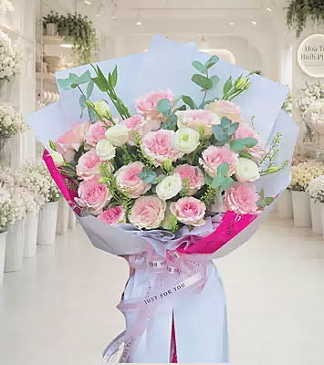 Bó Hoa Hồng Trắng Yêu Thương