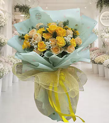 Bó Hoa Hồng Vàng Nắng Mai