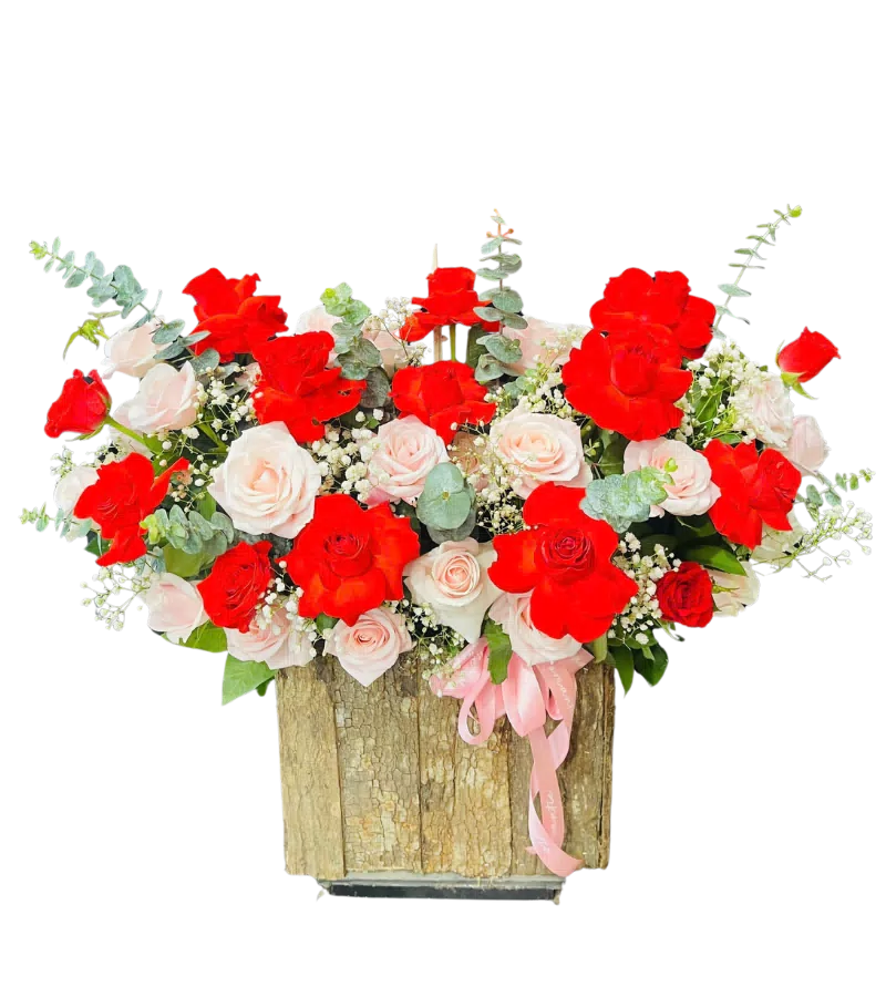 Giỏ Hoa Đỏ Hồng Ngọt Ngào
