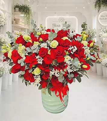 Giỏ Hoa Đỏ Vàng Thịnh Vượng
