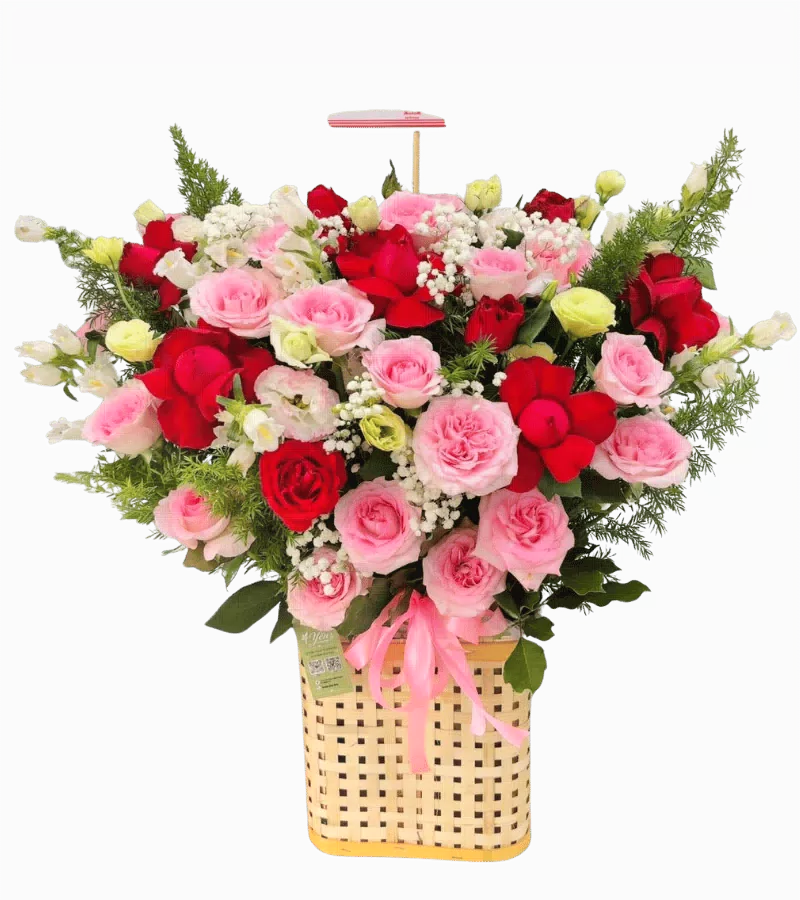 Giỏ Hoa Hồng Đỏ Ngọt Ngào