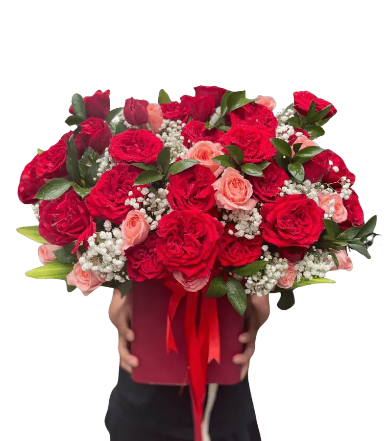Giỏ Hoa Hồng Đỏ Say Đắm