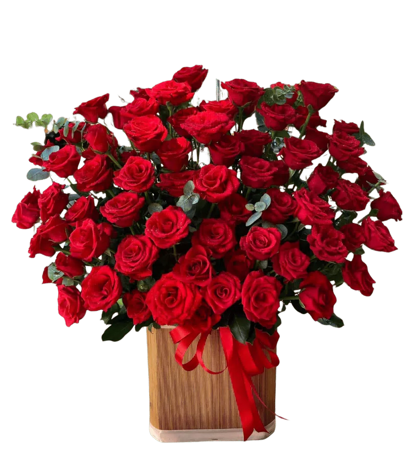 Giỏ Hoa Hồng Đỏ Tươi Thắm