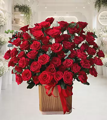 Giỏ Hoa Hồng Đỏ Tươi Thắm