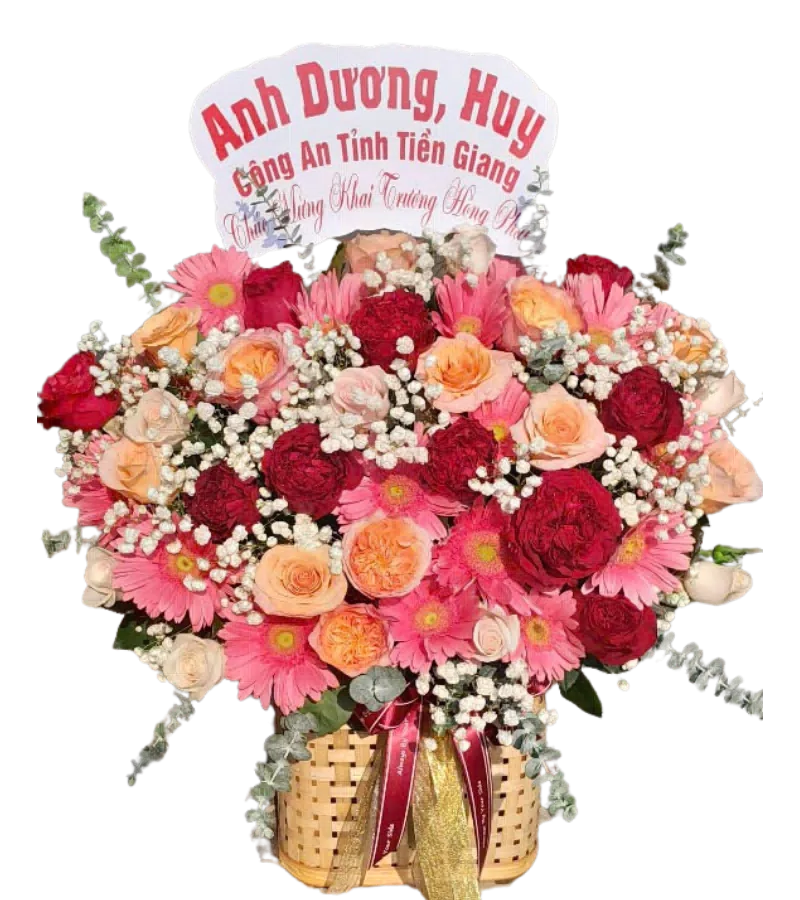 Giỏ Hoa Khai Trương Đủ Đầy