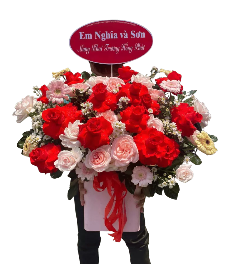 Giỏ Hoa Khai Trương Đủ Đầy