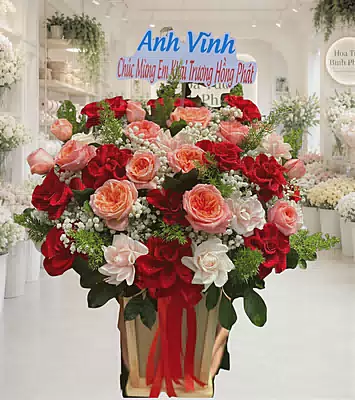 Giỏ Hoa Khai Trương Hạnh Phúc