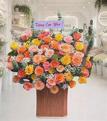 Giỏ Hoa Tặng Em Yêu Ngọt Ngào