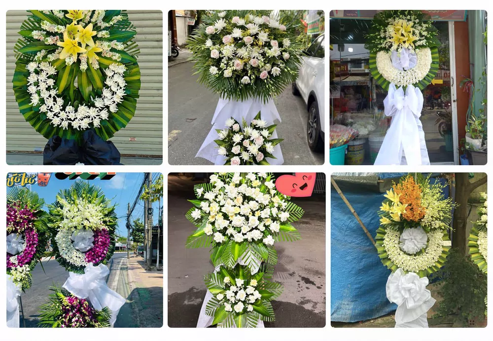 Hoa chia buồn Lộc Ninh tông trắng trang nghiêm