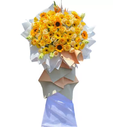 Kệ Hoa Chúc Mừng 1 Tầng Vàng