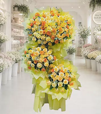 Kệ Hoa Khai Trương Cam Rực Đại Cát Đại Lợi