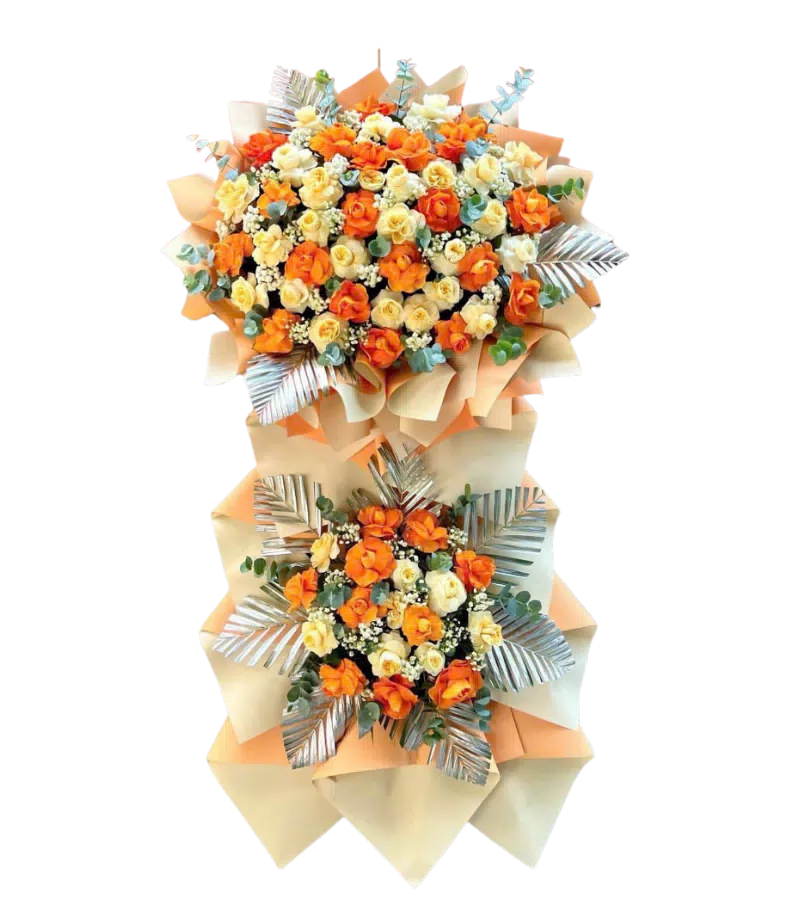 Kệ Hoa Khai Trương Cam Tươi Thành Công Rực Rỡ
