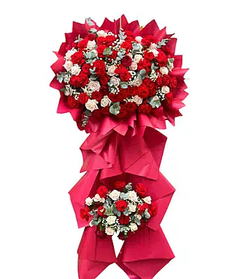 Kệ Hoa Khai Trương Đỏ Trắng Bạc Hà