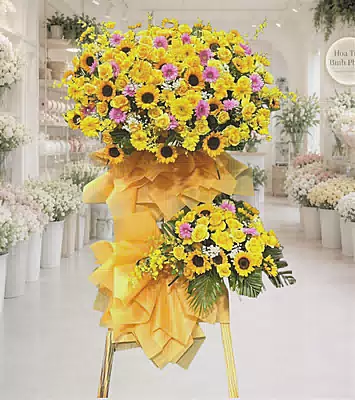 Kệ Hoa Khai Trương Hướng Dương Phú Quý Cát Tường