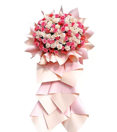 Kệ Hoa Khai Trương Tone Hồng 1 Tầng