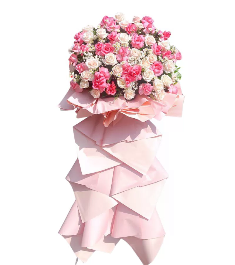 Kệ Hoa Khai Trương Tone Hồng Đẹp