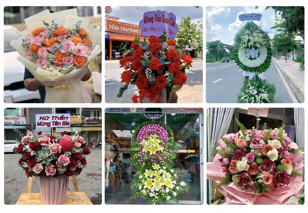 Mẫu hoa tươi tại shop hoa tươi Hớn Quản, Bình Phước