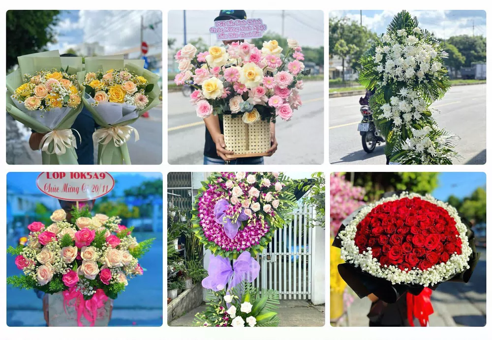 Mẫu hoa tươi tại shop hoa tươi Lộc Ninh, Bình Phước