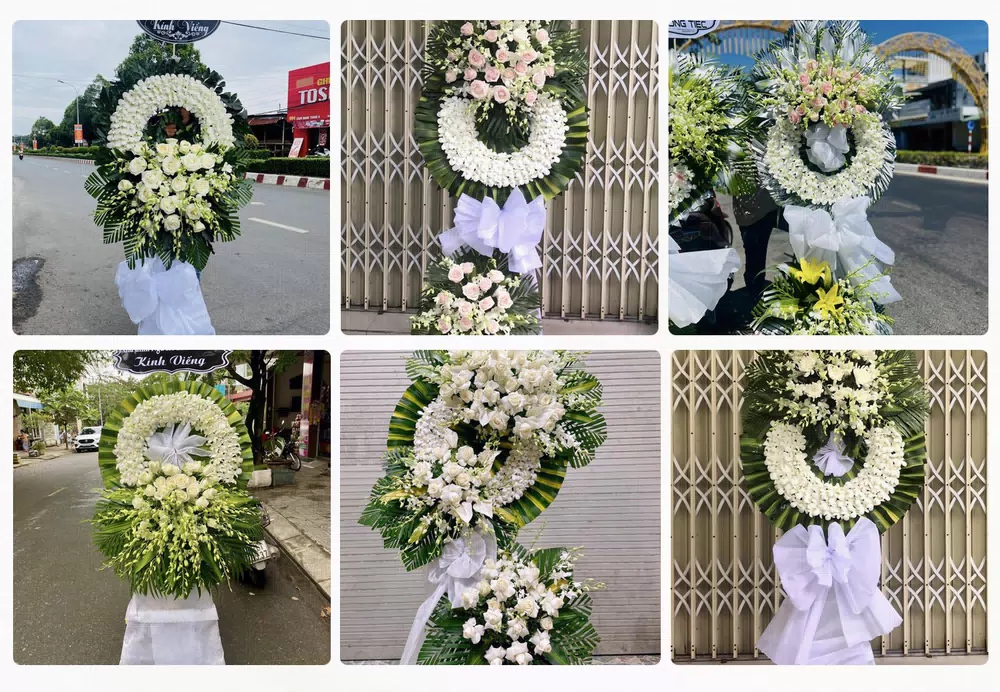 Kệ hoa và vòng hoa chia buồn Đồng Phú