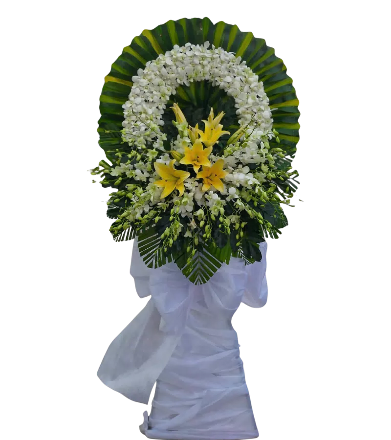 Vòng Hoa Trắng Vàng Tưởng Nhớ